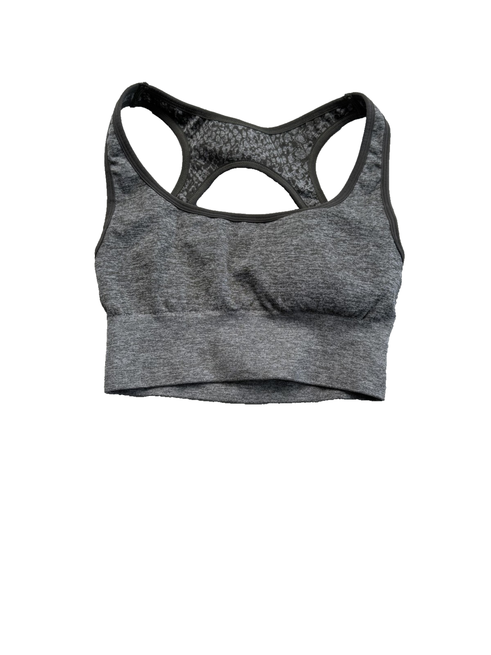 NVGTN Sports Bra Womens Small Gray Seamless Racerback Leopard Activewear Gym